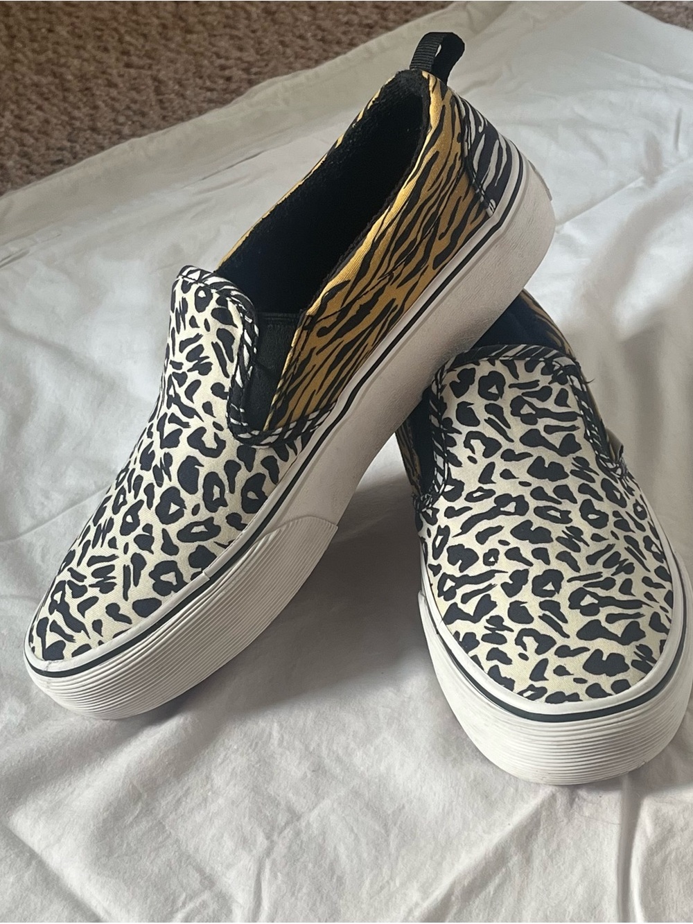 Punkrose Mixed Animal Print Slip-On Sneakers | Size US 9W